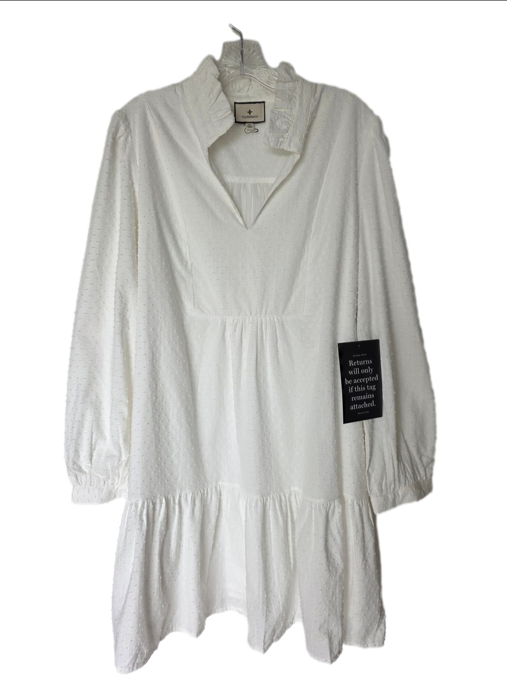Tuckernuck White Swiss Dot Ruffle Blouse - Picture 9 of 11